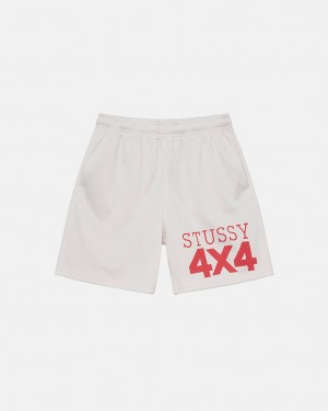 Beige Men's Stussy 4X4 Mesh Shorts | JCW-4777