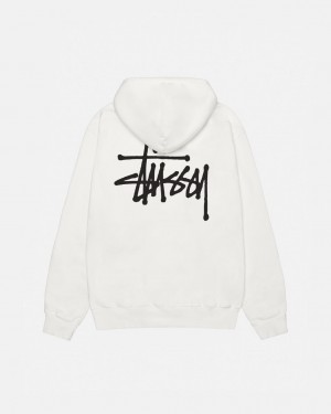 Beige Men's Stussy Basic Stussy Hoodie Pigment Dyed Hoodie | DBH-7908