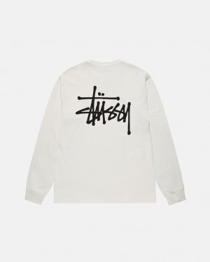 Beige Men's Stussy Basic Stussy LS Tee Pigment Dyed Tees | XJB-3064