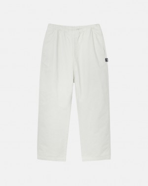 Beige Women's Stussy Beach Pant Brushed Cotton Pants | ESR-8104