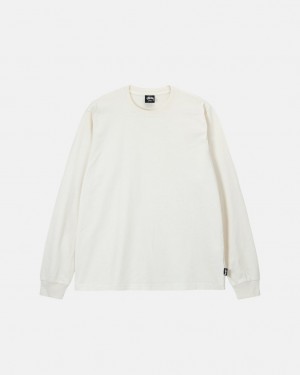 Beige Women's Stussy Heavyweight Pigment Dyed Ls Crew Tees | KIO-4625