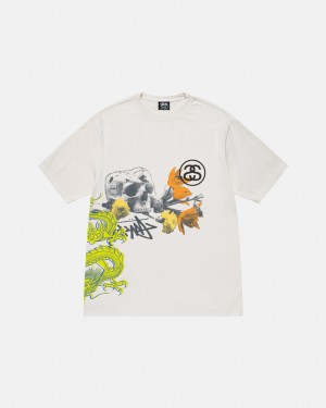 Beige Women's Stussy Strike Pigment Dyed Tees | SHF-6255