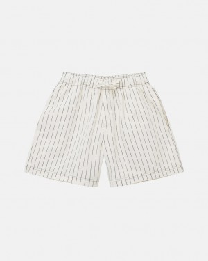 Beige Women's Stussy Tekla Poplin Pyjama Shorts | EFX-8990