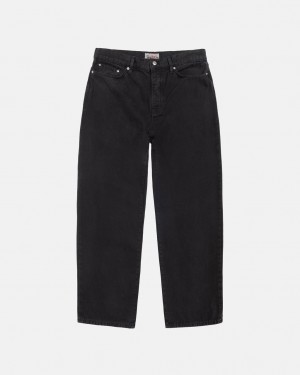 Black Men's Stussy Big Ol' Jean Washed Canvas Denim | MRV-5002