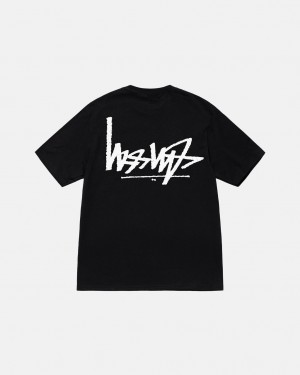 Black Men's Stussy Flipped Tees | KCG-0714