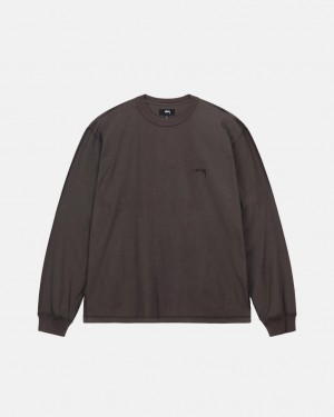 Black Men's Stussy Lazy Ls Tee Tops | SWF-7406