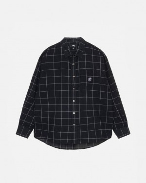 Black Men's Stussy Light Weight Classic Shirts | POG-9633