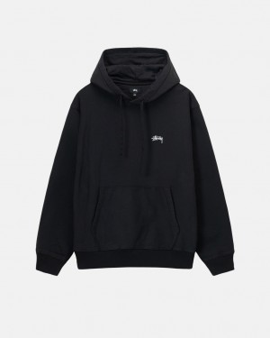 Black Men's Stussy Overdyed Stock Logo Hoodie | JHH-7743