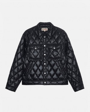 Black Men's Stussy Ranch Jacket Quilted Nylon Jackets | HPF-9823