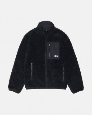 Black Men's Stussy Sherpa Reversible Jackets | XTF-6364