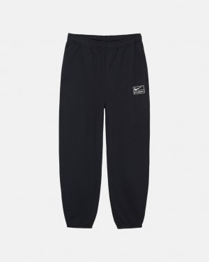 Black Men's Stussy Stone Wash Fleece Pant Sweatpants | BGV-2147