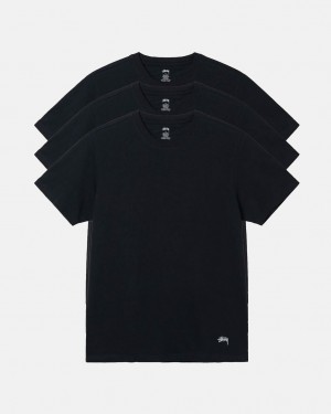 Black Men's Stussy Stussy Undershirt Shirts | HRB-8394