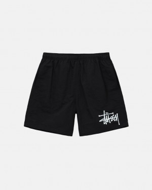 Black Men's Stussy Water Short Big Basic Shorts | MVF-3447