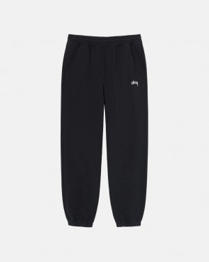 Black Women's Stussy Overdyed Stock Logo Sweatpants | JGI-1103