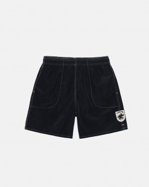 Black Women's Stussy Surfman Patch Water Short Swimwear | LDR-0689