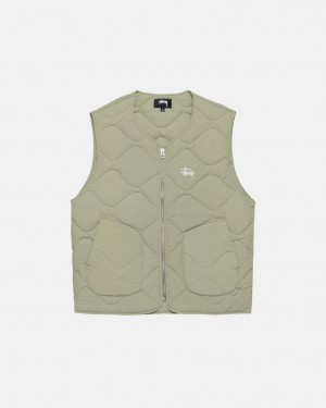 Brown Men's Stussy Recycled Nylon Liner Vest | YJC-9676