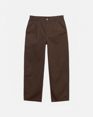 Brown Women's Stussy Workgear Trouser Twill Pants | LVM-7349