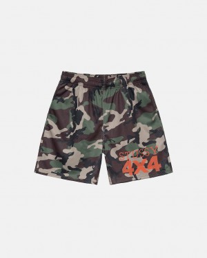 Camo Men's Stussy 4X4 Mesh Shorts | UIM-3526