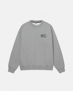 Dark Grey Women's Stussy Fleece Crew Sweatshirts | DIY-9764