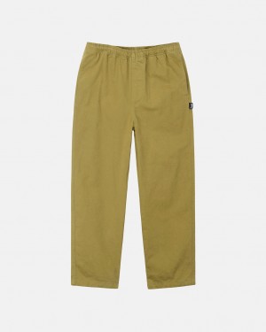 Dark Olive Women's Stussy Brushed Beach Pants | AXX-6055