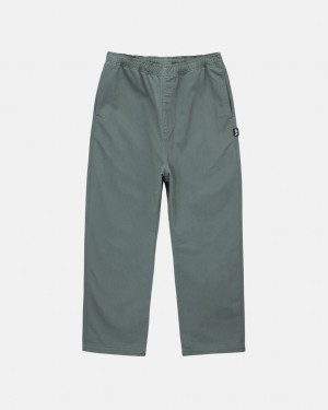 Green Men's Stussy Brushed Beach Pants | OMT-0930