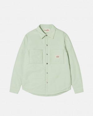 Green Men's Stussy Padded Tech Over Shirts | UFB-7105