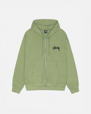 Green Men's Stussy Skate Tough Zip Hoodie | ABK-6719