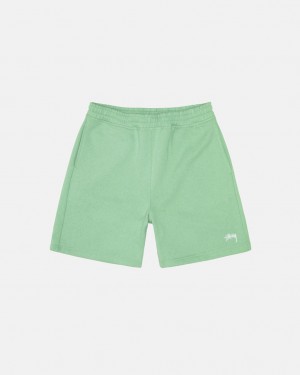 Green Men's Stussy Stock Logo Sweatshort Shorts | GSW-1089