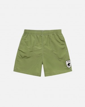 Green Men's Stussy Surfman Patch Water Short Swimwear | IMO-3963