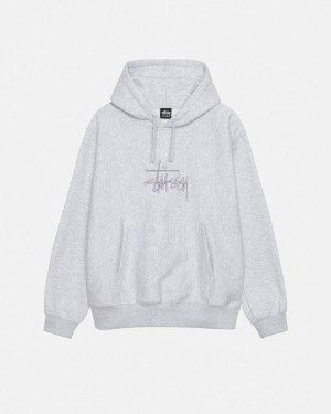 Grey Men's Stussy Basic Applique Hoodie | AWU-9612