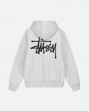 Grey Men's Stussy Basic Stussy Hoodie | KVY-1421