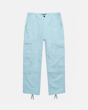 Light Blue Men's Stussy Surplus Cargo Ripstop Pants | GWG-7385