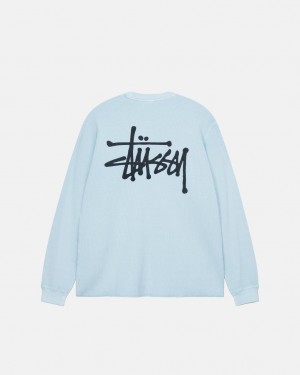 Light Blue Women's Stussy Basic Stock Ls Thermal Tops | BUN-7168