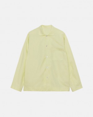 Light Green Men's Stussy Tekla Poplin Pyjama Shirts | IXD-5616