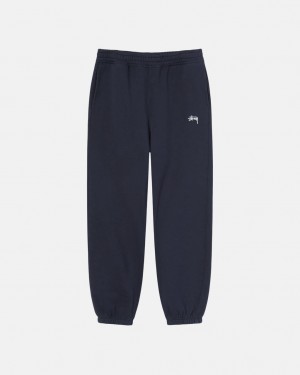 Navy Men's Stussy Overdyed Stock Logo Sweatpants | FSG-6055