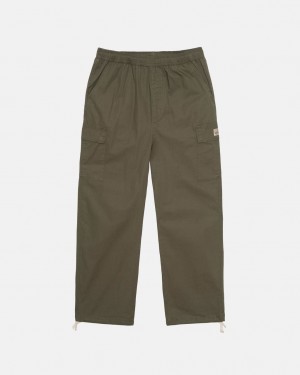 Olive Men's Stussy Ripstop Cargo Beach Pants | AHB-3275