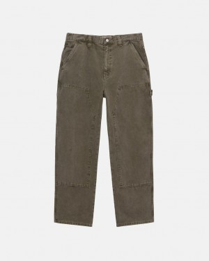 Olive Men's Stussy Work Pant Canvas Pants | ZDR-7780