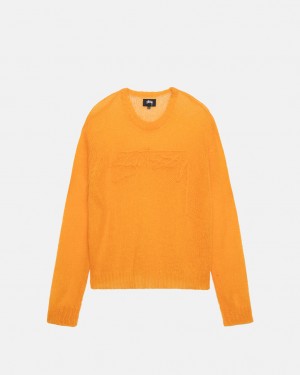 Orange Men's Stussy Loose Knit Sweaters | VCL-3810