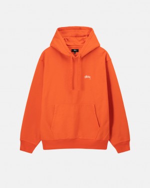 Orange Men's Stussy Overdyed Stock Logo Hoodie | PKD-1504