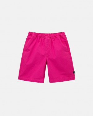 Pink Men's Stussy Brushed Beach Shorts | OPE-8620