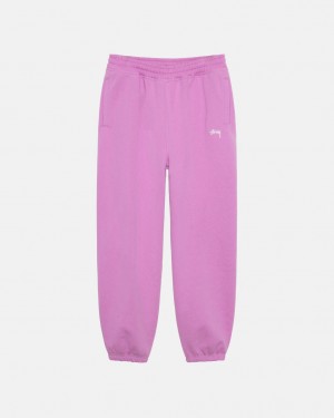 Purple Men's Stussy Stock Logo Sweatpants | LVN-5001