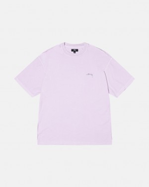 Purple Women's Stussy Pig. Dyed Inside Out Crew Tees | LUU-9777