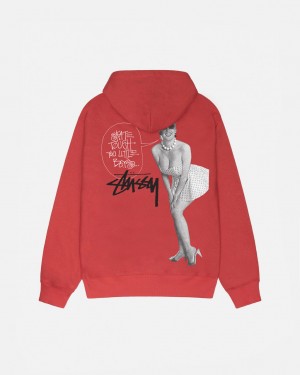 Red Men's Stussy Skate Tough Hoodie | HBG-2649