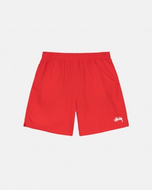 Red Men's Stussy Stock Water Short Swimwear | HPC-4128