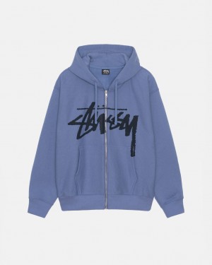 Royal Blue Women's Stussy Venus Zip Hood Sweatshirts | BMK-3466