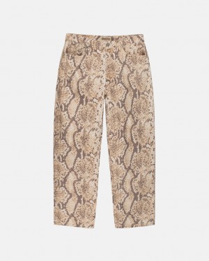 Snake Men's Stussy Big Ol' Jean Washed Canvas Pants | XYM-1982