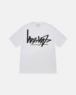 White Men's Stussy Flipped Tees | IOY-7519