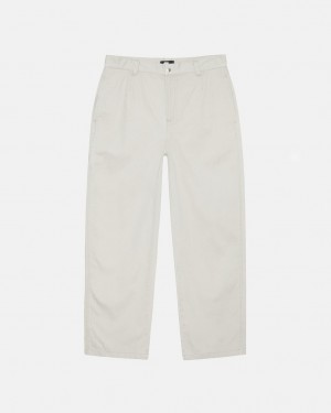 White Men's Stussy Workgear Trouser Twill Pants | RKE-7878