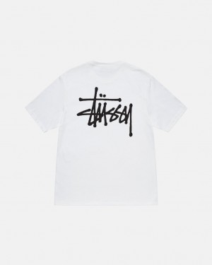 White Women's Stussy Basic Stussy Tees | RHU-6798