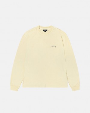 Yellow Men's Stussy Lazy Ls Tees | IHP-3279